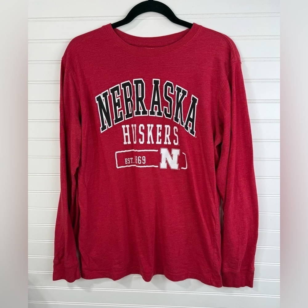 Nebraska Huskers men’s red long sleeve graphic tshirt. Size M